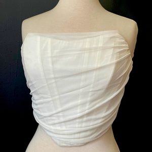 Women’s strapless vintage zip back corset